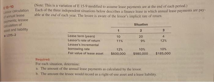  (Note: This is a variation of E 15-9 modified to assume