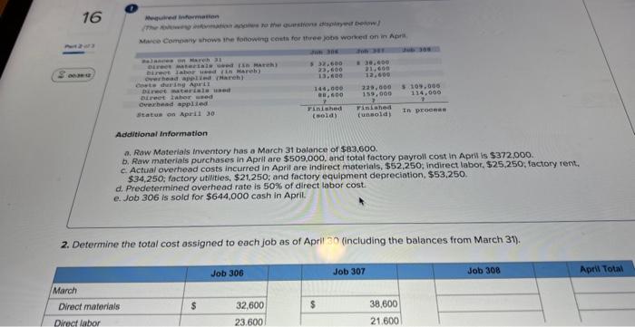  Please help me!!! \\( \\sin \\) Additional Information a. Raw Materials
