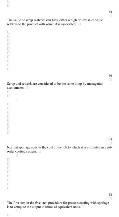 the business more competitive. 2) An item classified as spoilage has no