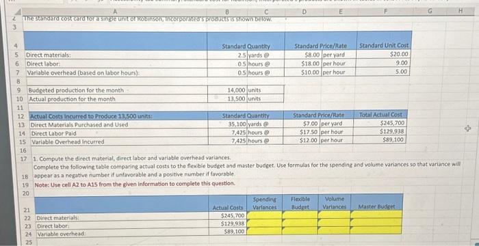  Please use excel formuals amd explain formulas not just numbers, how