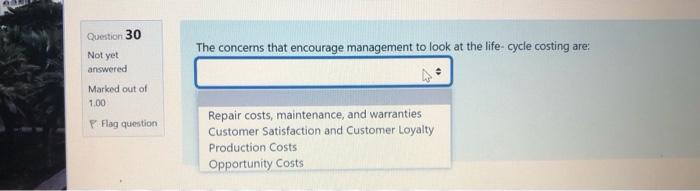 . Marked out of 1.00 Westion The four perspectives of the Balanced