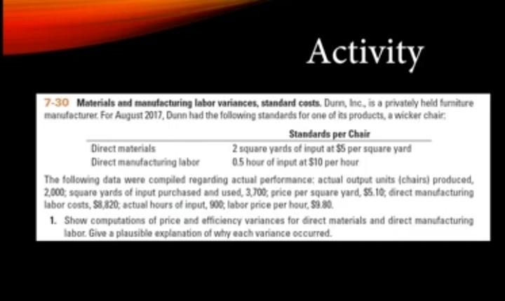  Find : 1- Direct Material Price Variance 2- Direct Material Efficiency