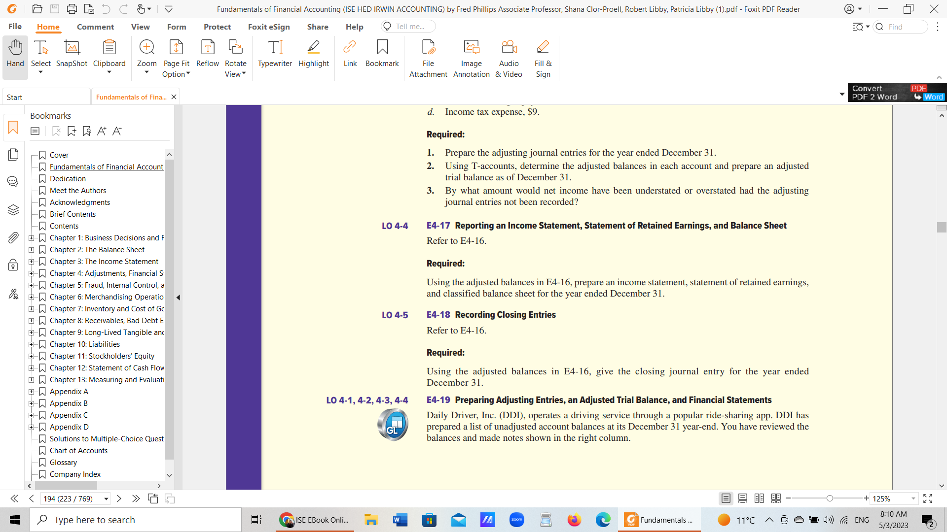 given information, prepare the adjusting journal entries of Daily Driver, Inc. ACCOUNTING)