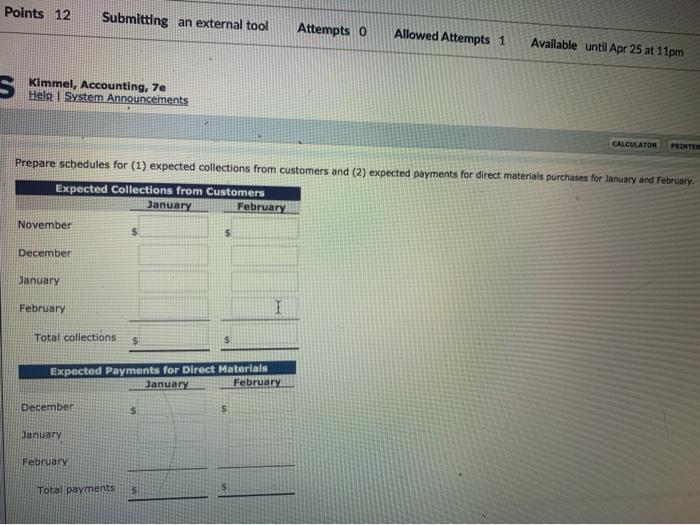 Submitting an external tool Attempts 0 Allowed Attempts 1 Available until Apr