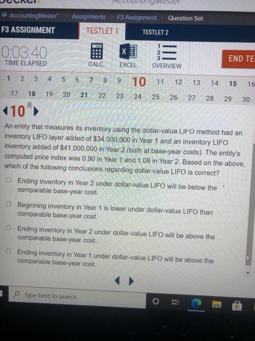  Master Accounting Master" F3 ASSIGNMENT Assignments F3 Assignment Question Set TESTLET