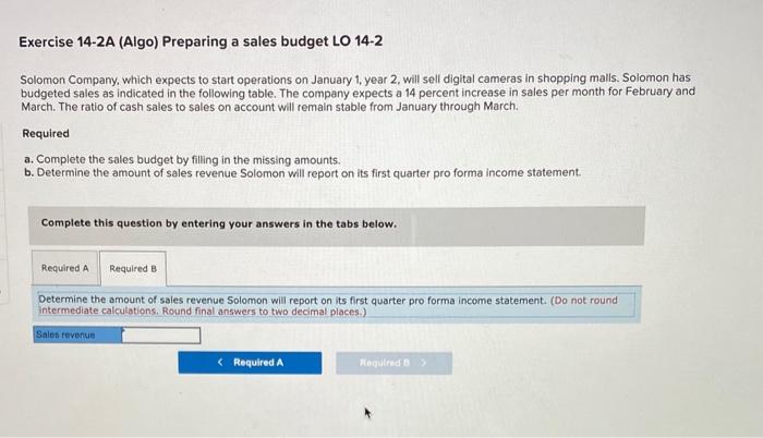 14-2 Solomon Company, which expects to start operations on January 1, year