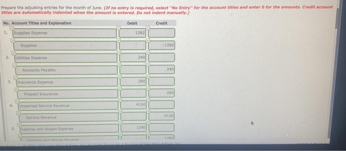June 1, 2022. The trial balance at June 30 as follows THOMAS