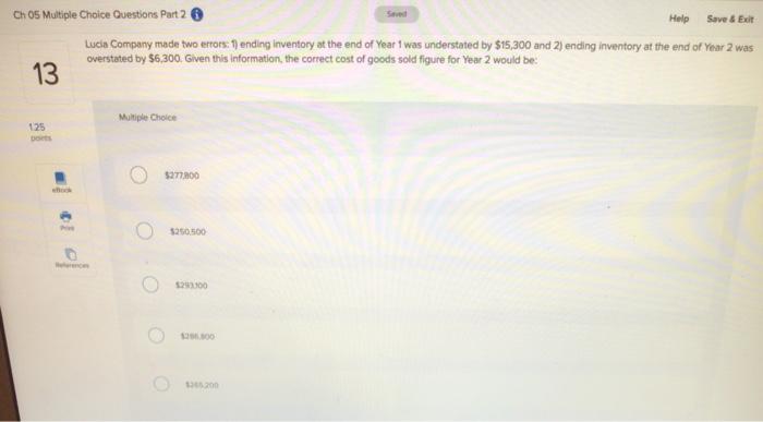 Exit MC Qu. 83 Lucia Company reported cost... 13 Lucia Company reported