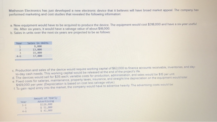  Please answer all parts and explain inbetween steps thank you!! Matheson