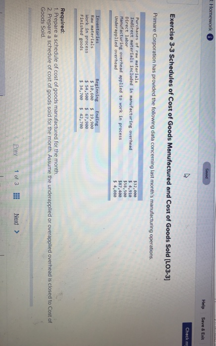  3. Homework Saved Help Save & Exit Check my Exercise 3-3