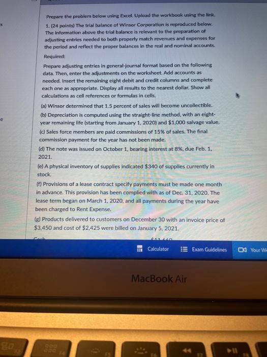  Prepare the problem below using Excel, Uplosd the workbook using the