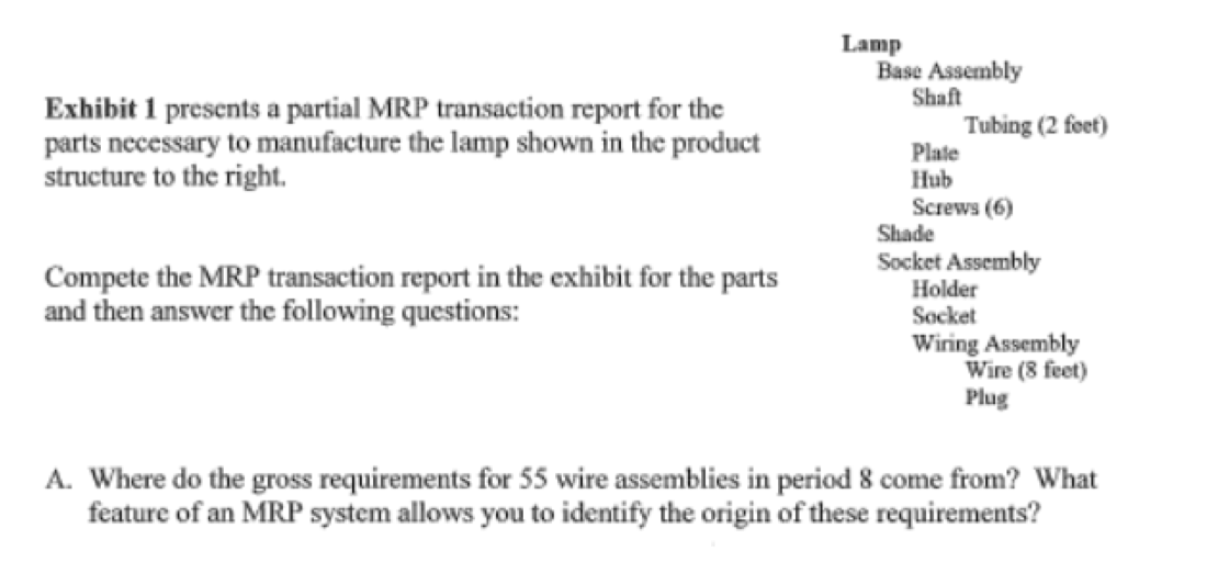  Please complete the transaction report and solve problem A Exhibit 1