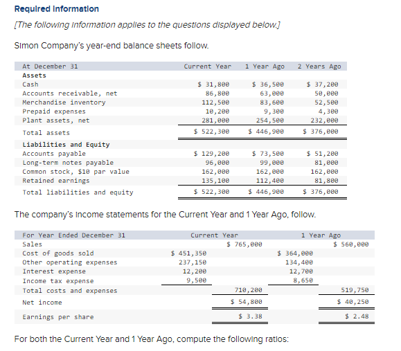 (3-a) Compute return on total assets for the current year and one