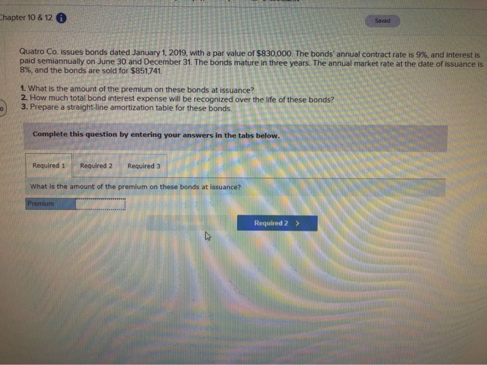  Chapter 10 & 12 Quatro Co. Issues bonds dated January 1,