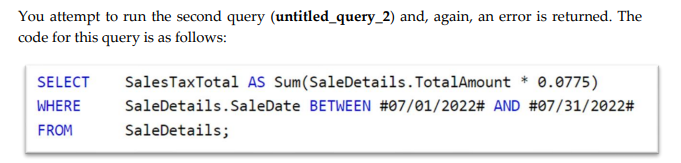 You attempt to run the second query (untitled_query_2) and, again, an
