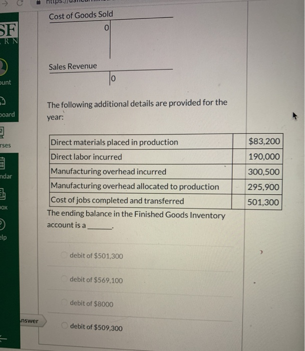 and a beginning balance in Finished Goods Inventory of $23,600. During the