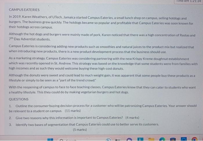 Should be written using the report format CAMPUSEATERIES In 2019, Karen Weathers,