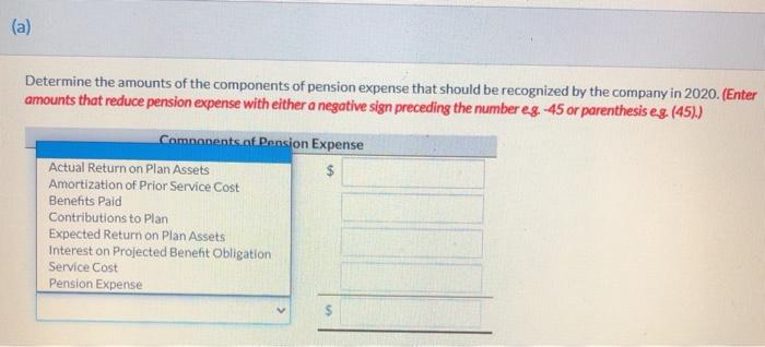Company sponsors a defined benefit pension plan for its employees. The following