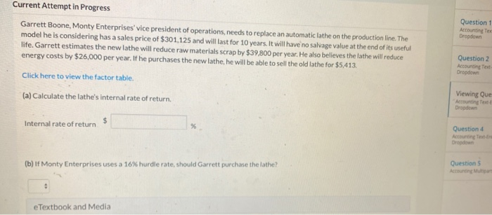  Question 1 Accounting Tec Dropdown Current Attempt in Progress Garrett Boone,