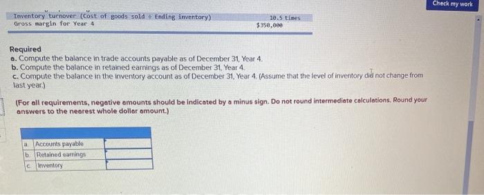 Comprehensive analysis LO 13-2, 13-3 The December 31, Year 4, balance sheet