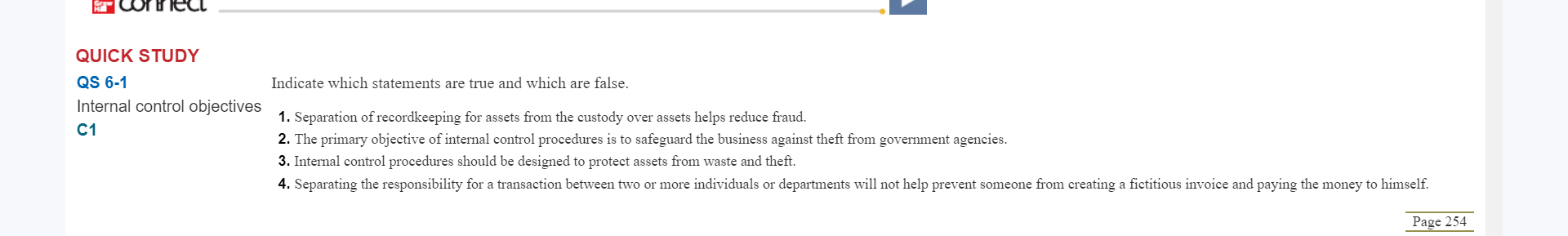  Indicate which statements are true and which are false. 1. Separation