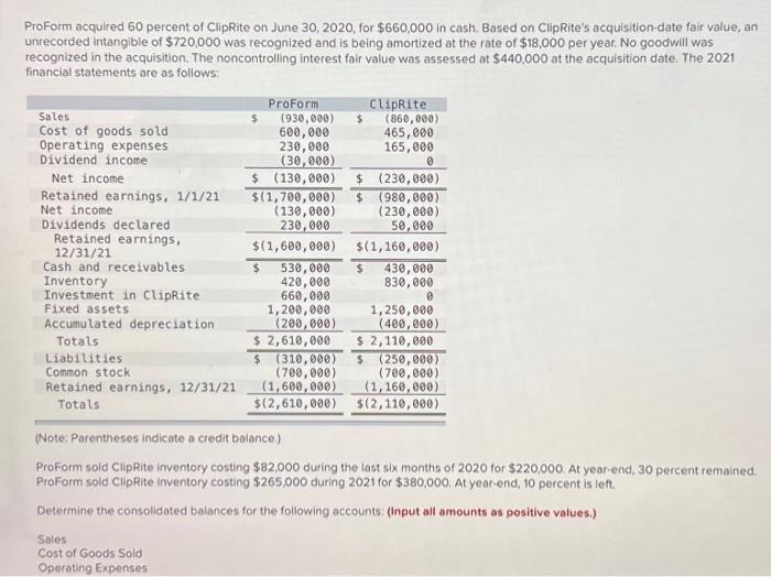 The answers in red are wrong. Please help me. ProForm acquired