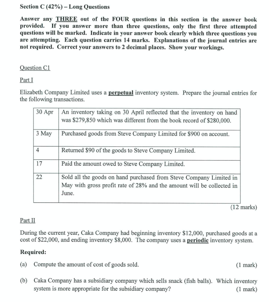  Section C (42%) - Long Questions Answer any THREE out of