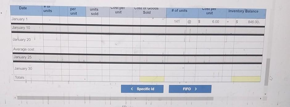specific identification, ending inventory consists of 202 units, where 180 are from