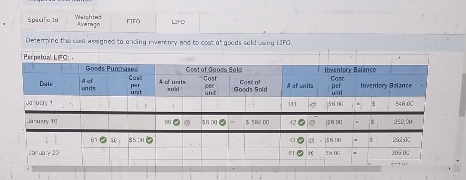 P3 Exercise 5-5A (Algo) Perpetual: Inventory costing LO P3 Assume the perpetual