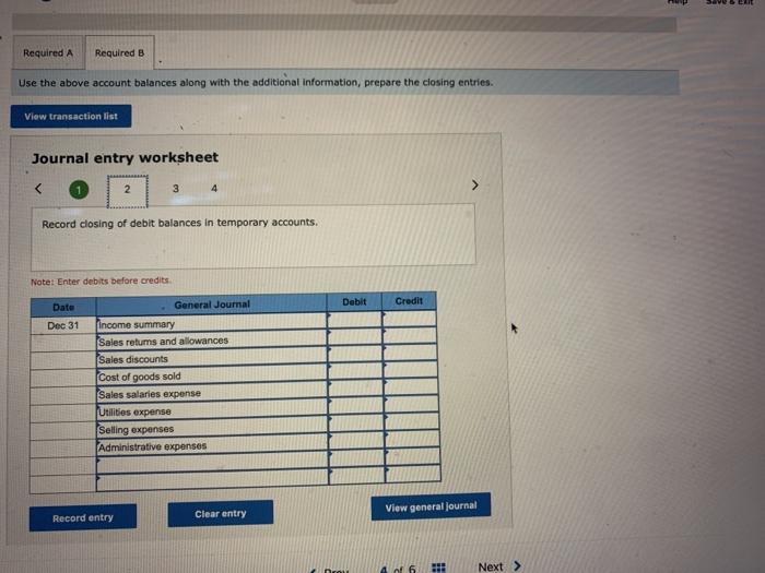 of the temporary accounts from the December 31 unadjusted trial balance of