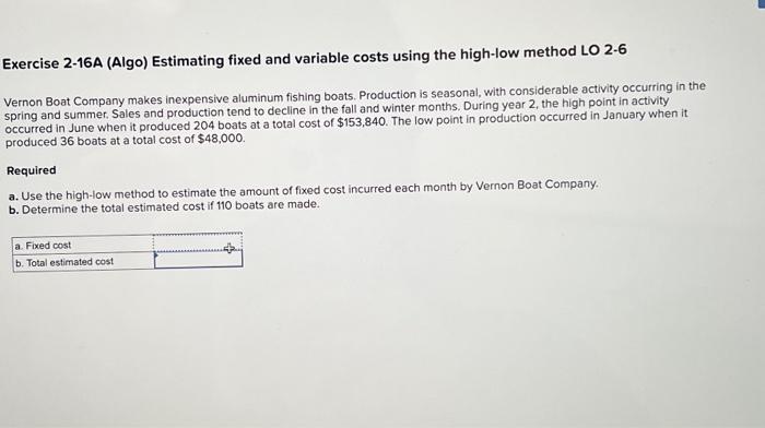  Exercise 2-6A (Algo) Fixed versus variable cost behavior LO 2-1 Adams