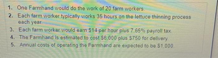 rate the farming industry is currently exploring the possible use of robotics