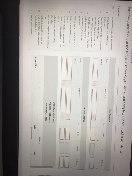 be performed Paid rent in advance of $10,100 to cover December through