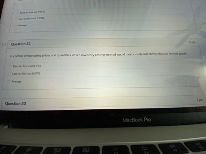  Fastest-out (FFO) Last first-out LFO Average 2 pts D Question 32