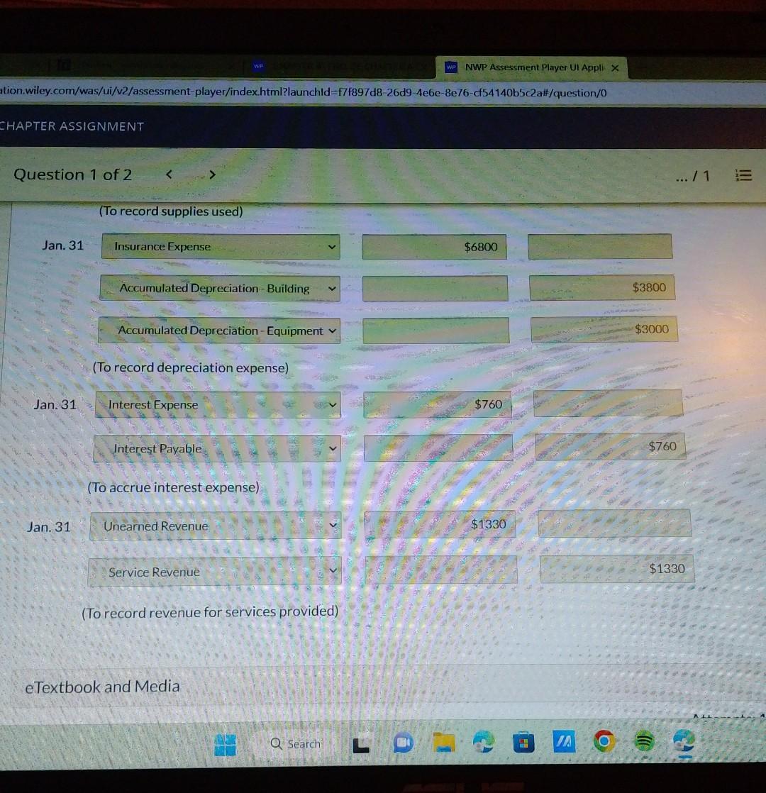 $1,340 on hand on January 31,2024. 3. The building has an estimated