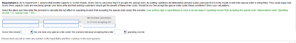 each month The special order must either be taken in full or