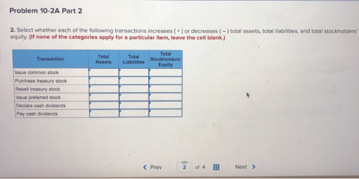per share. 10 Resell 380 shares of treasury stock purchased on May