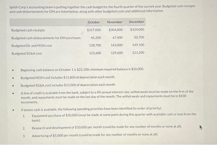  please help me with this!! Splish Corp's accounting team is putting