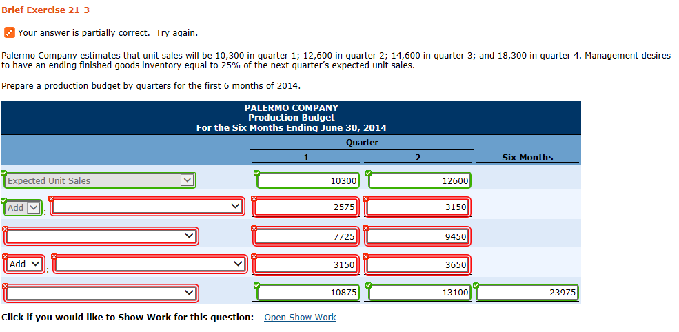  Brief Exercise 21-3 Your answer is partially correct. Try again. Palermo