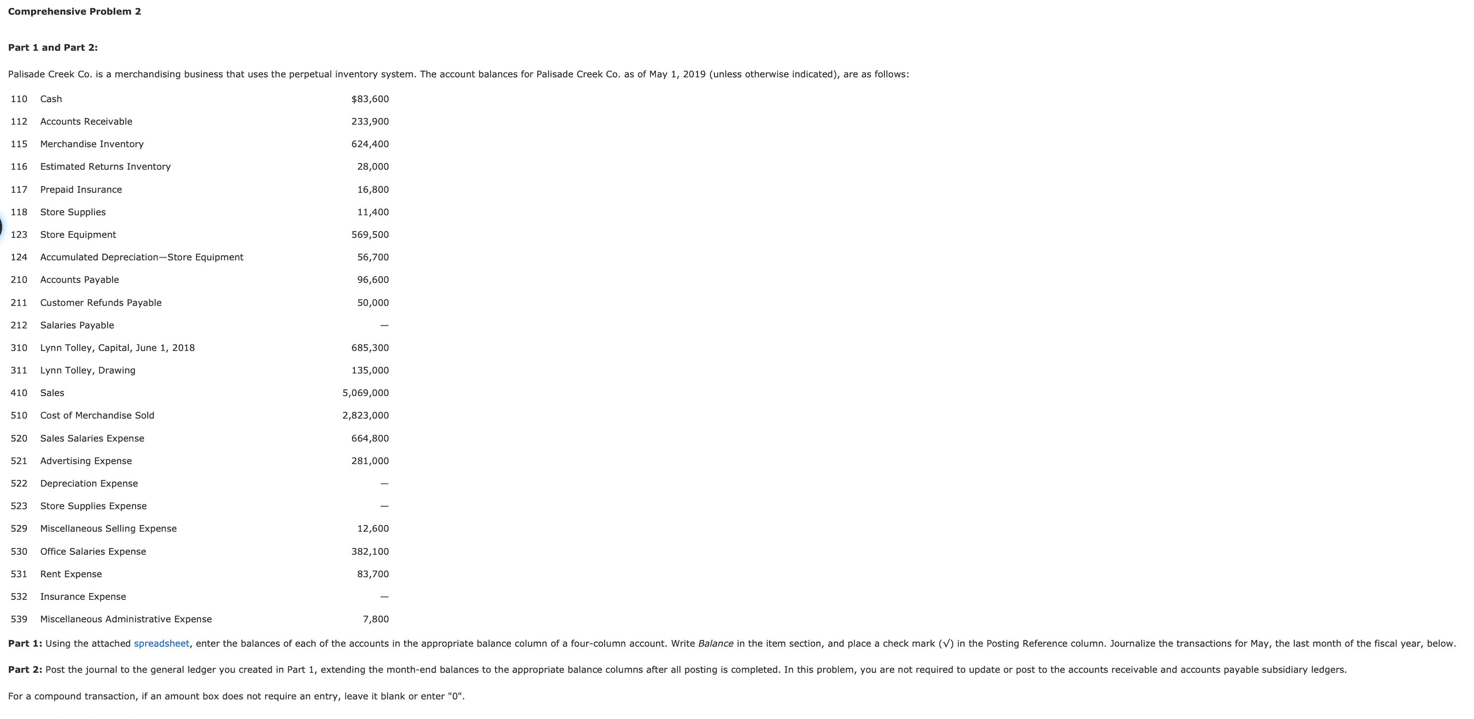 Comprehensive problem 2. Part 5 and 7 Please help! For a compound