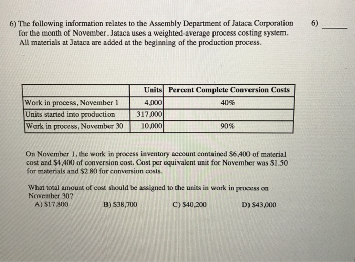 of 500 units. The costs and percentage completion of these units in