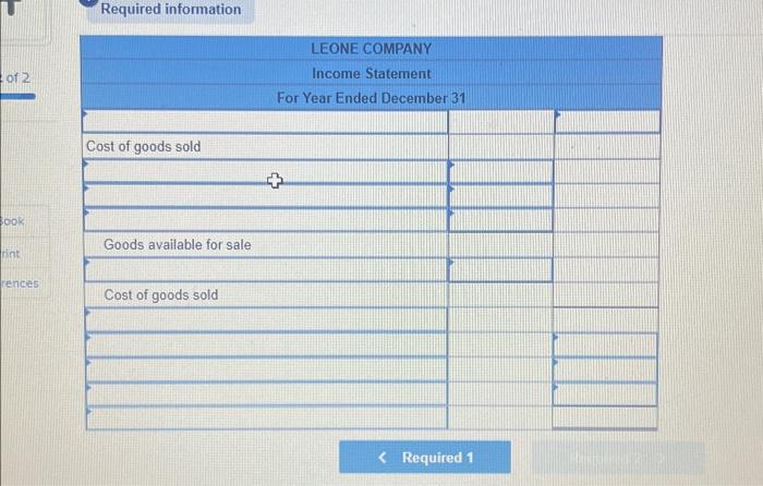 manufactured and income statement LO P1, P2 Using the following additional information