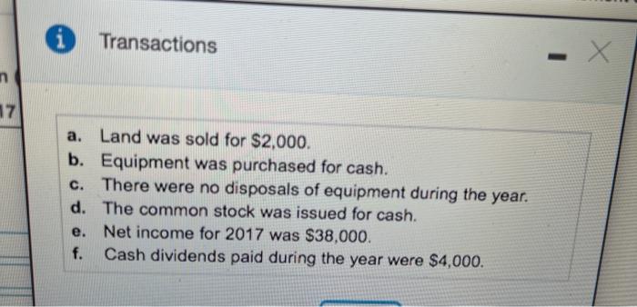 ansaction data) Easter Travel Services, Inc. the Indirect method for preparing the