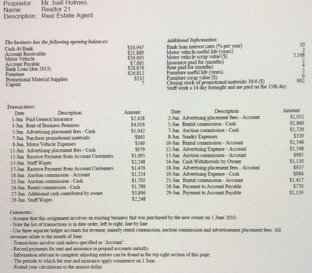 Using the information in your data sheet, you are required to