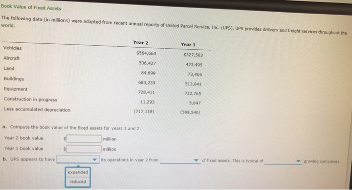 6) part b- UPS appears to have (expanded or reduced) its operations