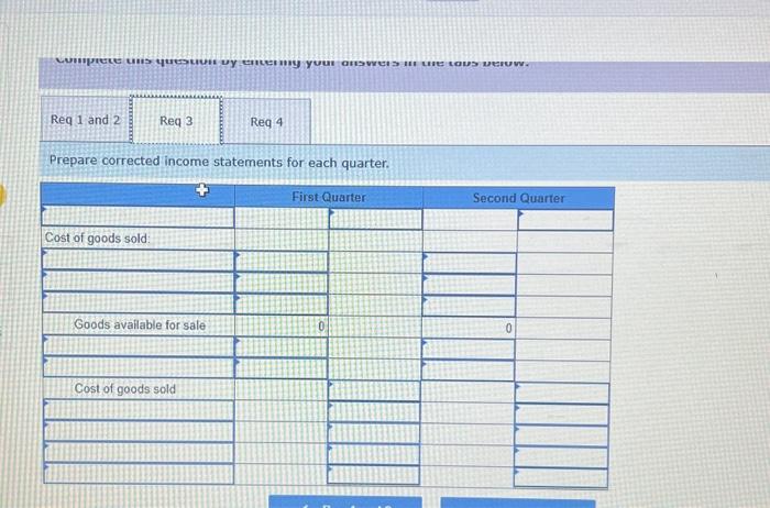 Grants Corporation prepared the following two income statements (simplified for illustrative purposes)