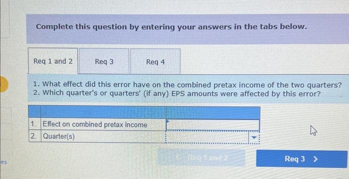 During the third quarter, it was discovered that the ending inventory for