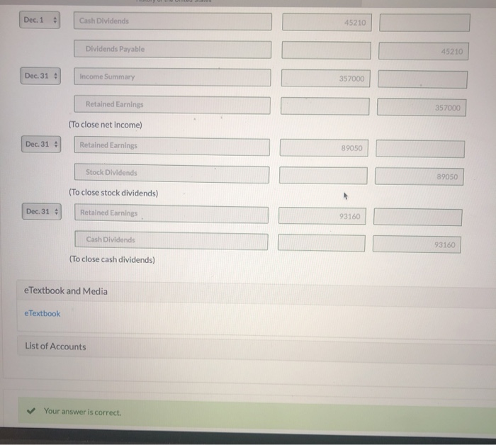 500 4/15 20550 12/31 Bal. 504050 Cash Dividends 4 7950 12/31 AT