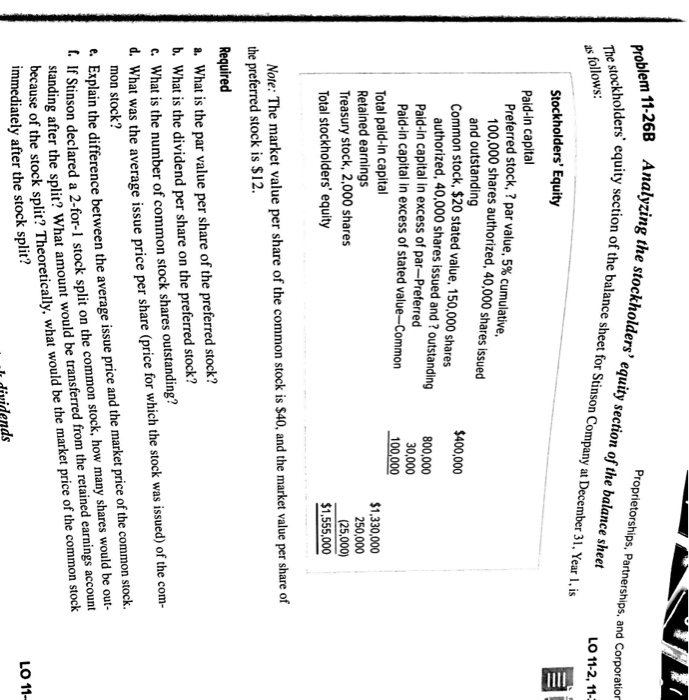  Please write a clear answer and correct 11-26B Analyzing the stockho