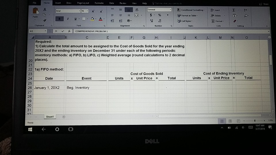 ended December 31, 20x2 4 were as follows: Date Event Units Unit